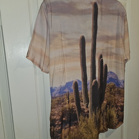 NWT! GUESS Shirt Men's Size Medium Cactus Challis Button Down Short Sleeve NEW - Picture 10 of 14